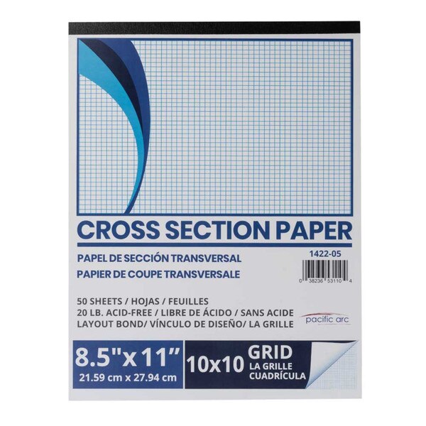 Cross Section Paper Pad 8.5"x11" 10x10 grid